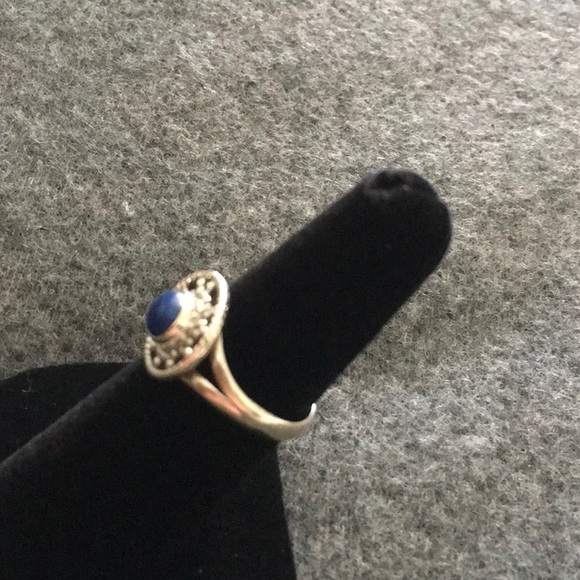 This Lapis and Sterling Ring is Sunshine on your finger - Picture 3 of 3